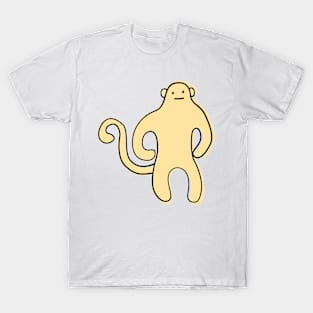 Cute Silly Simple Minimalist Pastel Yellow Monkey Small Icon T-Shirt